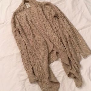 Tan cable blanket cardigan